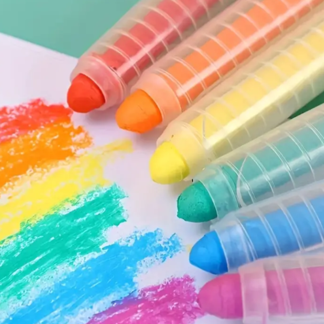 Ausziehbare waschbare Wachsmaler - 6 verschiedene Farben